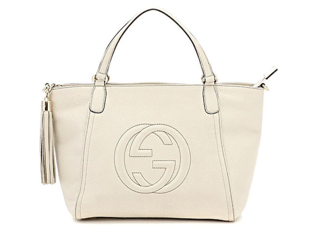 Gucci bag shoulder calfskin Ivory White fringe